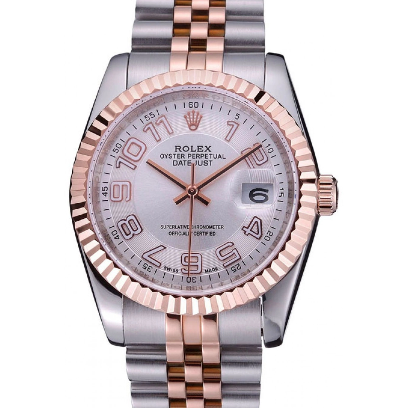 and White DateJust 622544 Rolex Dial Bracelet Stainless Steel Gold 0707